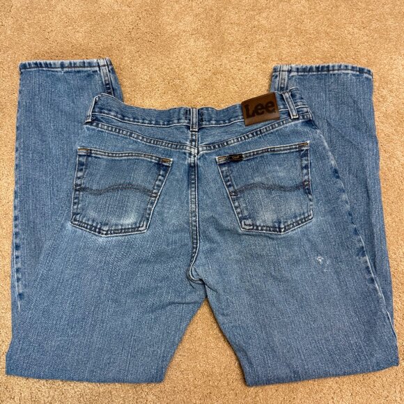 Distressed Vintage Lee Denim Jeans - 32x32 - Picture 3 of 3